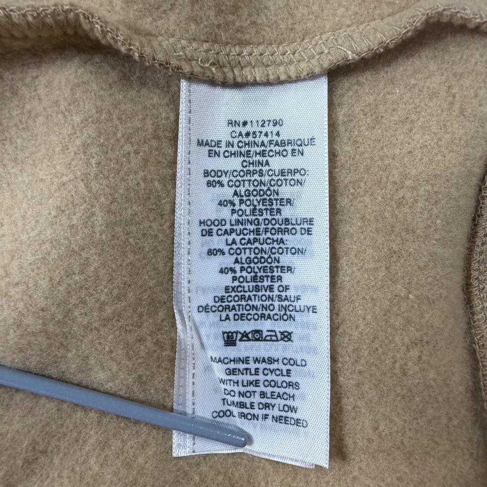 True Religion True Emb Zip Hoodie Men XL Travertine Tan Logo Graphic Sweatshirt
